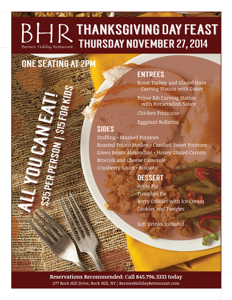 Thanksgiving Day Buffet @ BHR | Rock Hill | New York | United States
