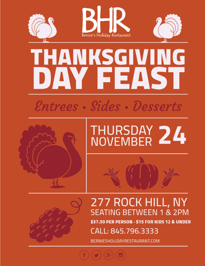 Thanksgiving Day Feast @ Bernie's Holiday Restaurant | Rock Hill | New York | United States