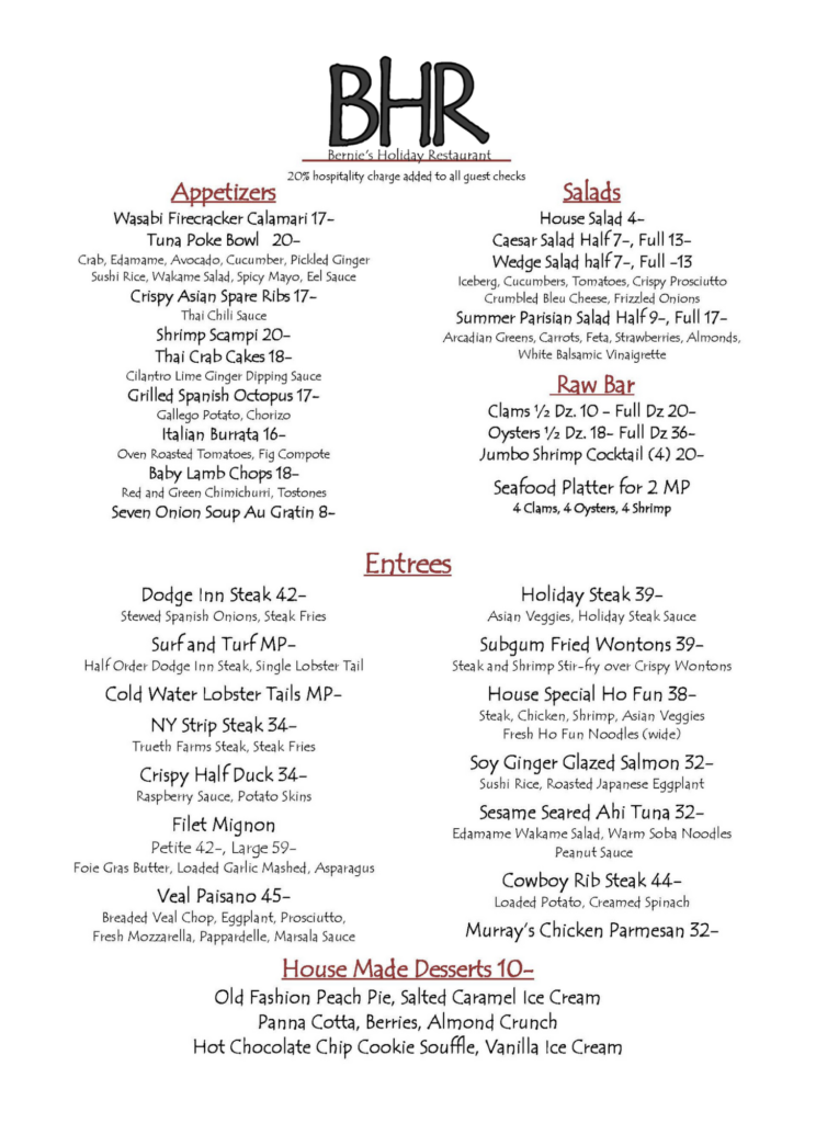 Bhr spring menu 2022 1 bernies holiday restaurant